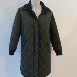 Womens Sosken Studios Marla Minicucci Gemma Olive Zip Quilted Coat Jacket 3 US/L